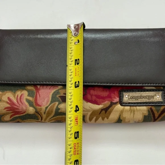 Longaberger Brown and Floral Women's Wallet - Picture 7 of 8